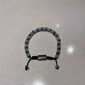 Elegant Silver and Black Beaded Bracelet